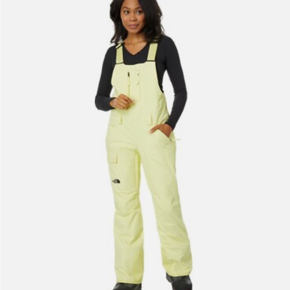 The North Face Yellow Women's Snow Freedom Insulated Bib Size Large NWT